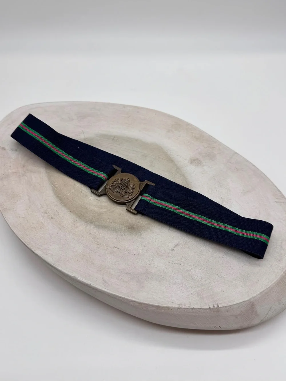 Polo Ralph Lauren Girls Belt Size 6X Navy Stretch Elastic Web Belt Crest Logo
